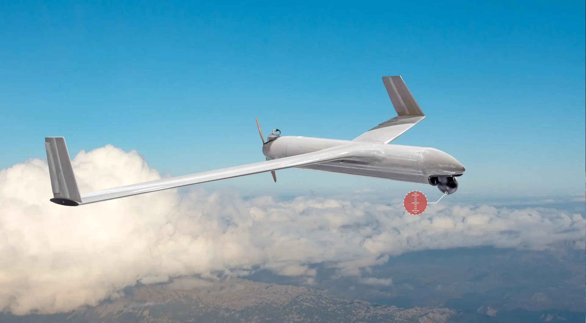Long range observation drone with Geoflex anti jamming and anti spoofing capacities