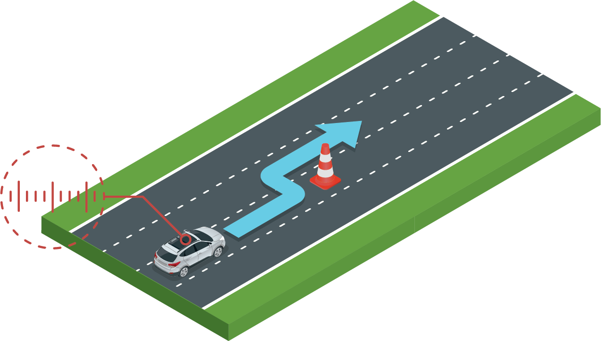 Hazard lane detection communicated to infrastructure and other vehicles